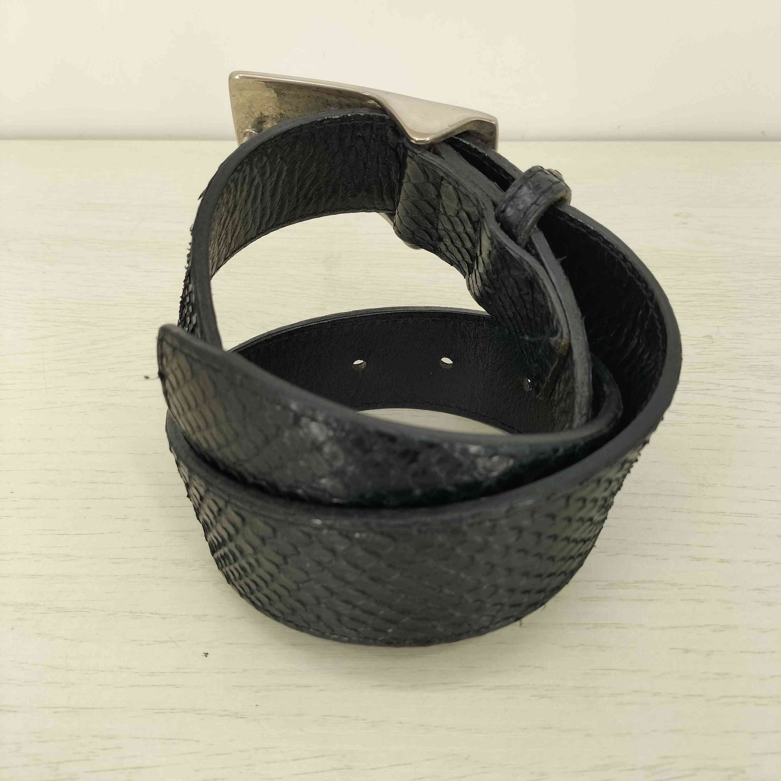 フーガ FUGA python leather belt パイソンレザーベルト メンズ 表記無
