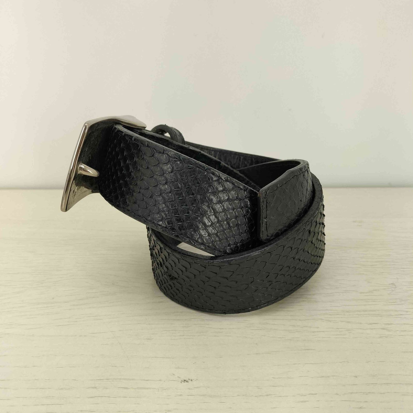 FUGA フーガ パイソン レザー ベルト 本革 蛇革 フーガ FUGA python leather belt パイソンレザーベルト メンズ 表記無