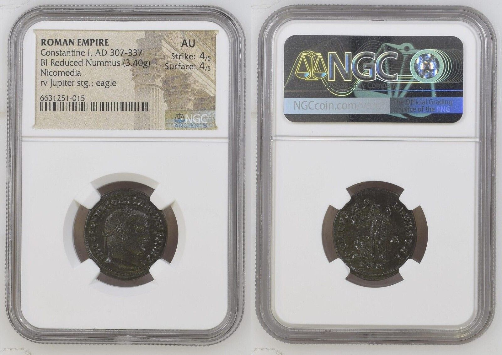 ローマ帝国 BI 減額コンスタンティヌス 1 世、AD 307-337 NGC - メルカリ