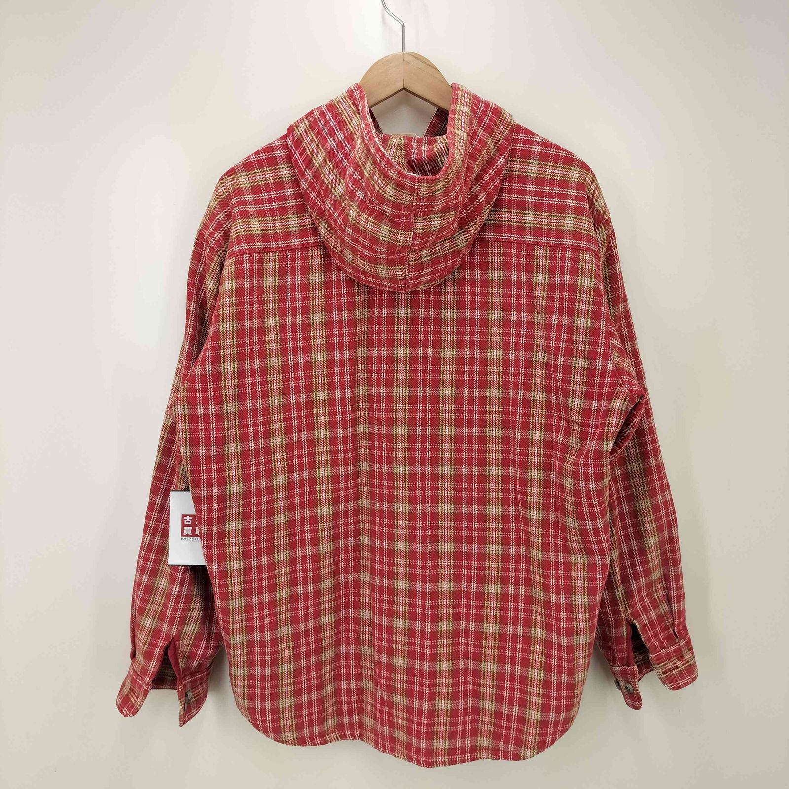 パパス papas チェック柄裏地キルティングフード付シャツジャケット