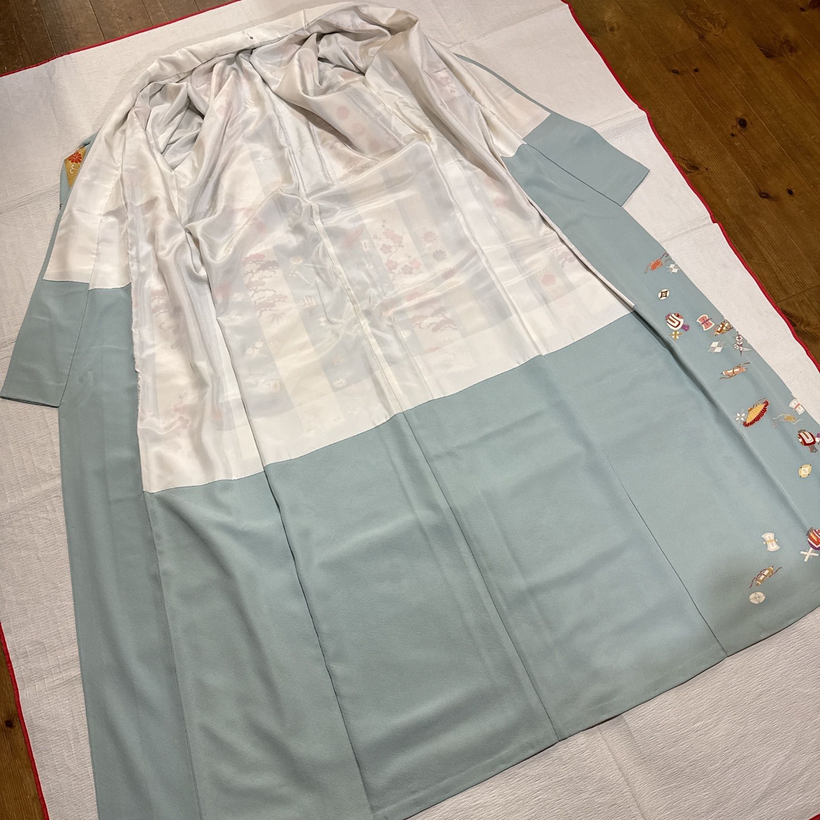 訪問着 梅垣織物 宝尽くし 松竹梅 正絹 セット 水色 - メルカリ