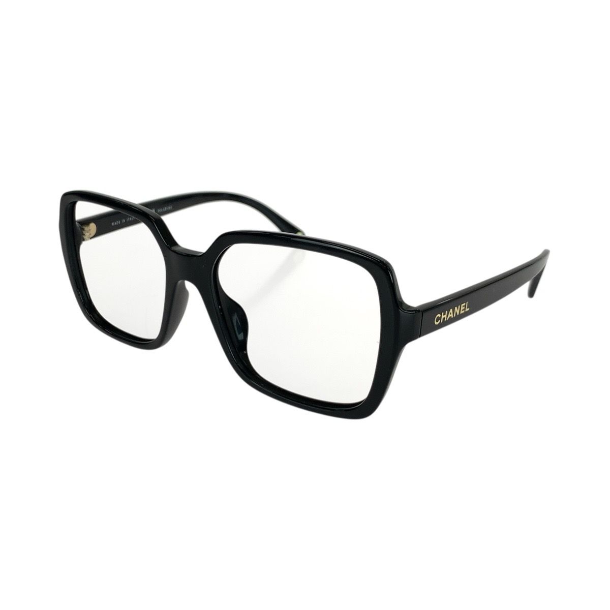 美品 シャネル ココマーク ブラック ゴールド金具 プラスチック 5505-A