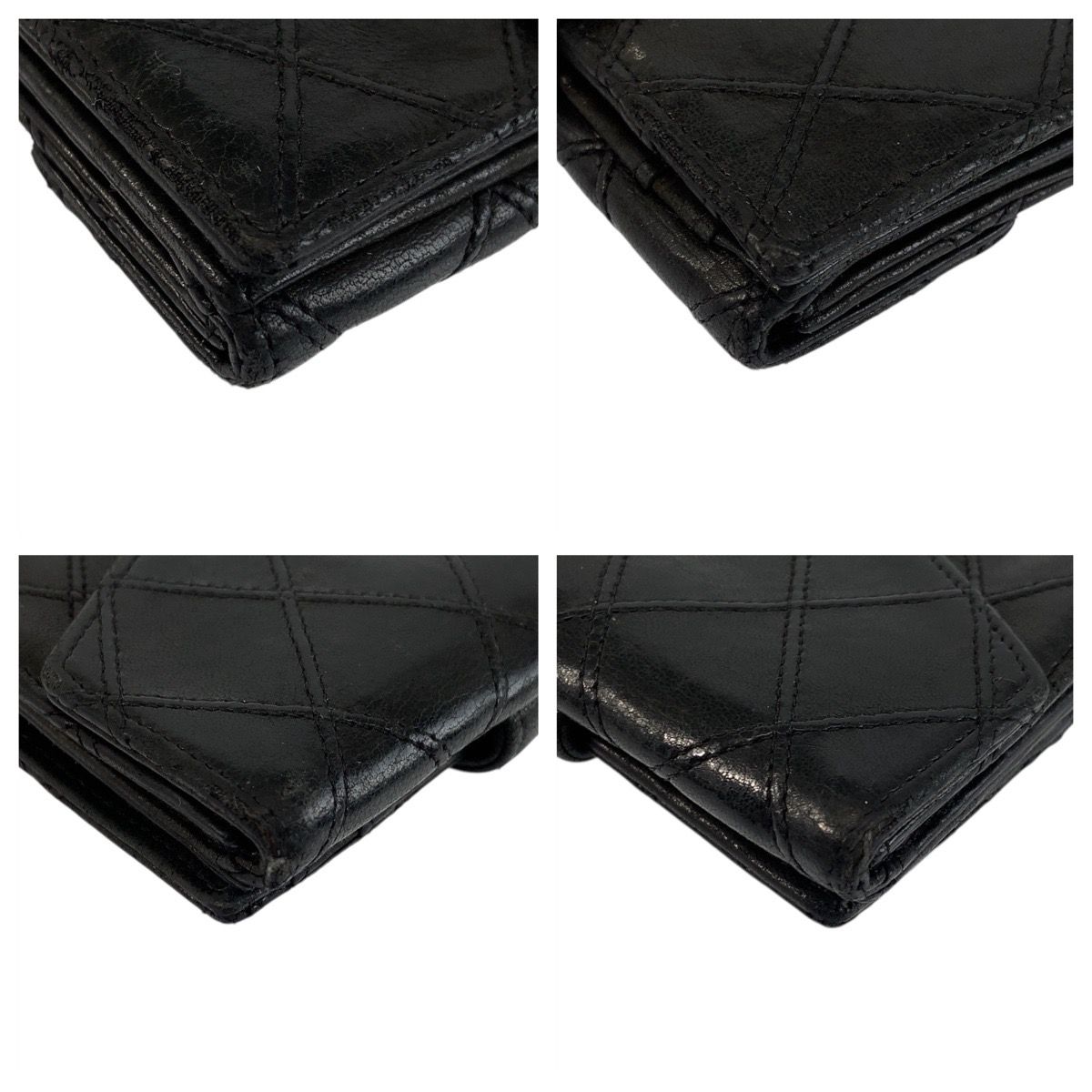 シャネル CHANEL ビコローレ 長財布 折財布 ココマーク ラムレザー 黒 CHANEL シャネル ビコローレ ココマーク ブラック 黒 ゴールド金具