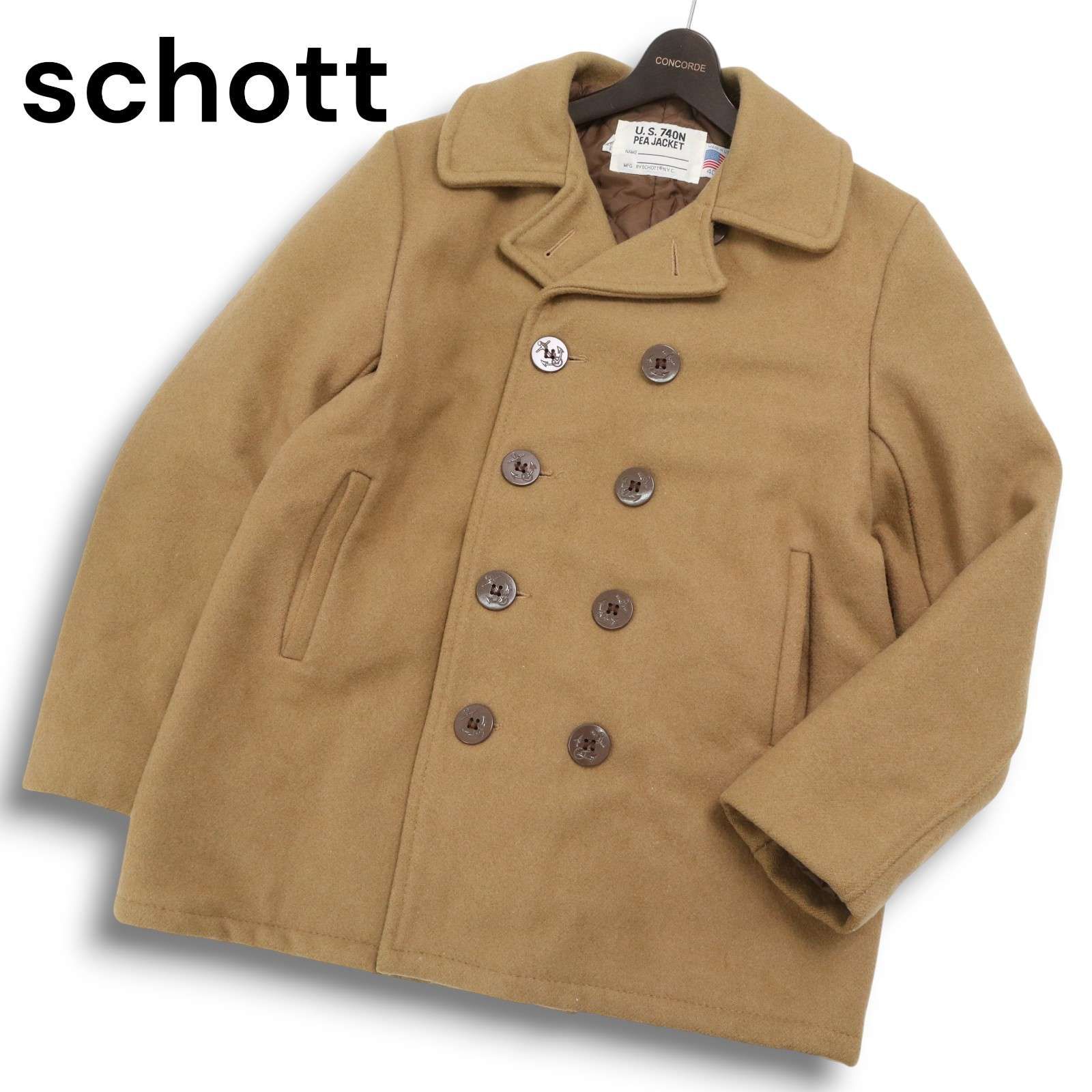 USA製☆ schott ショット U.S.74ON PEA JACKET☆ 秋冬 裏キルティング