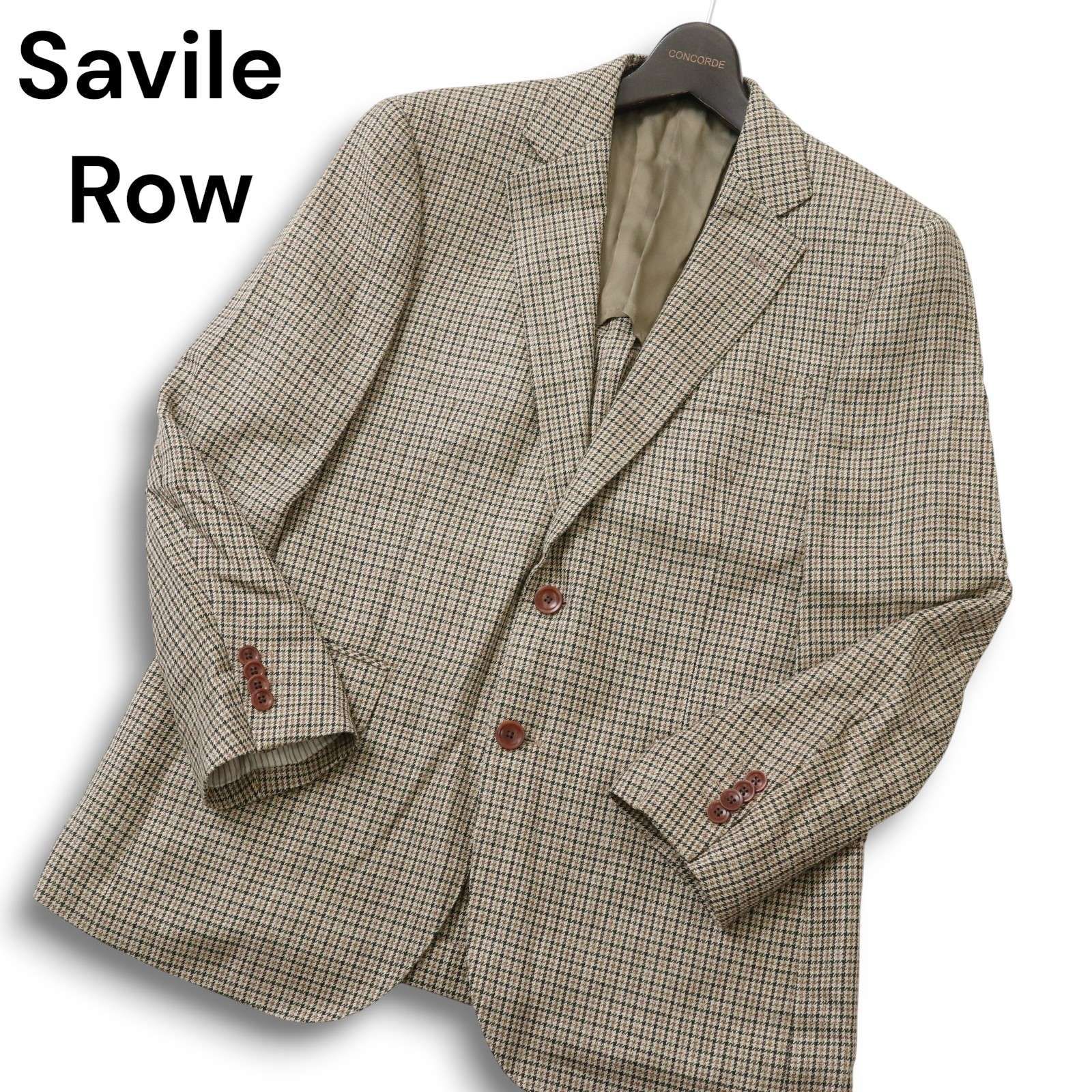 Savile Row サビルロウ イタリア製 E.THOMAS生地 通年 シルク リネン ウール ツイード テーラード ジャケット Sz.AB4 メンズ