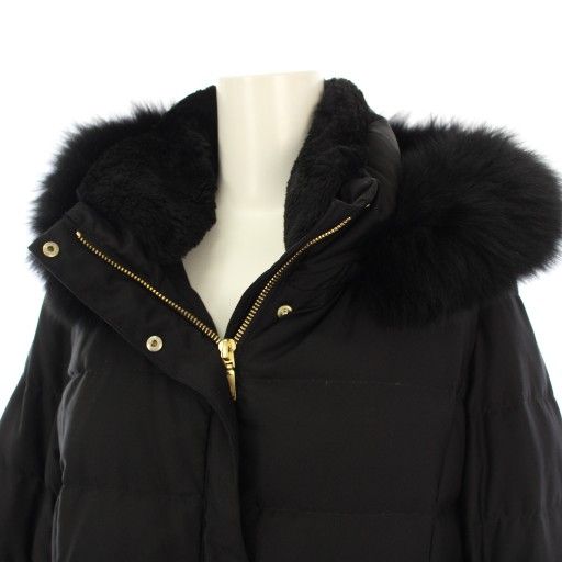 インディヴィ INDIVI フーデットファーショートダウンコート