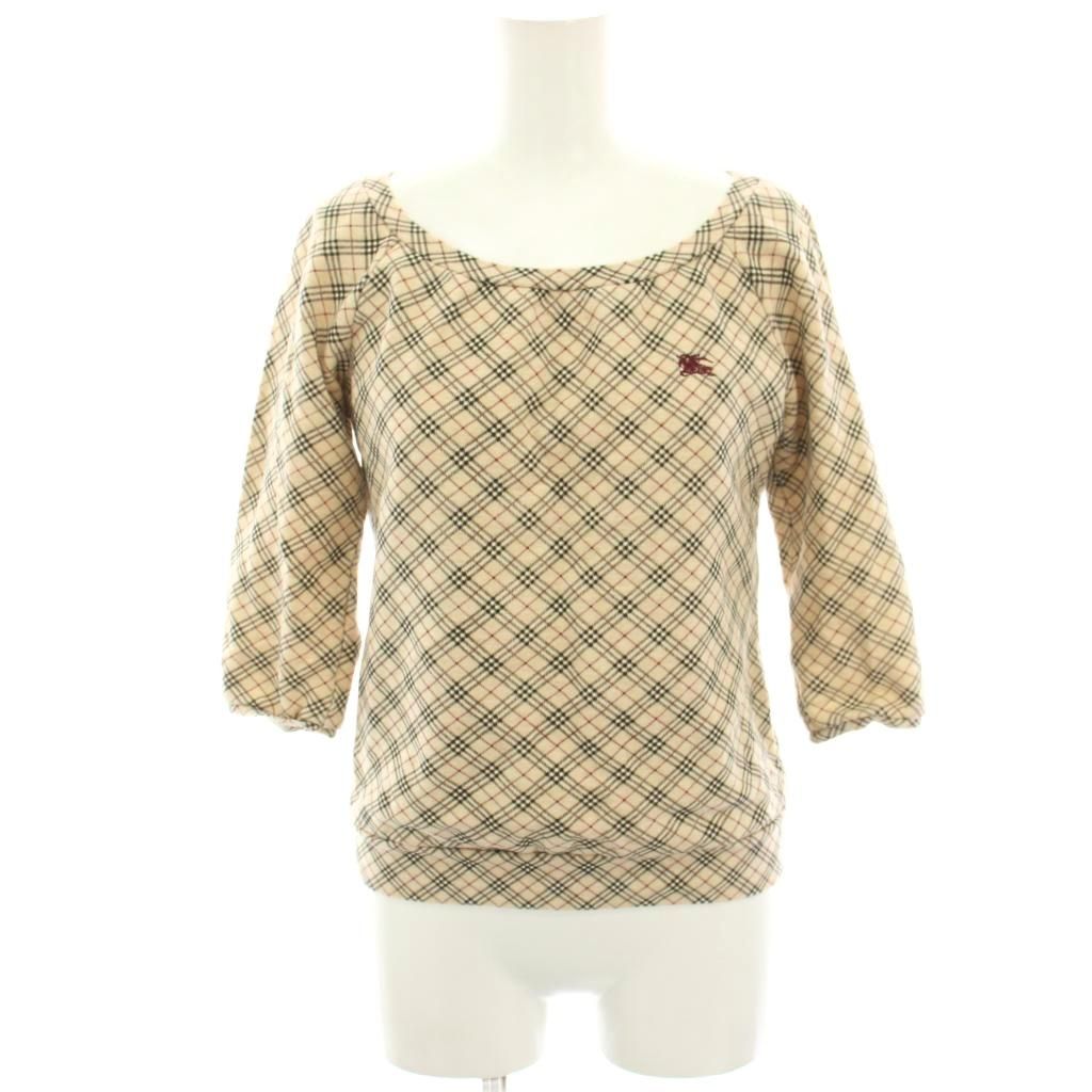 BURBERRY　バーバリーブルーレーベル　Ｔシャツ　カットソー　ノバチェックM バーバリーブルーレーベル カットソー Tシャツ ノバチェック 38 黒M