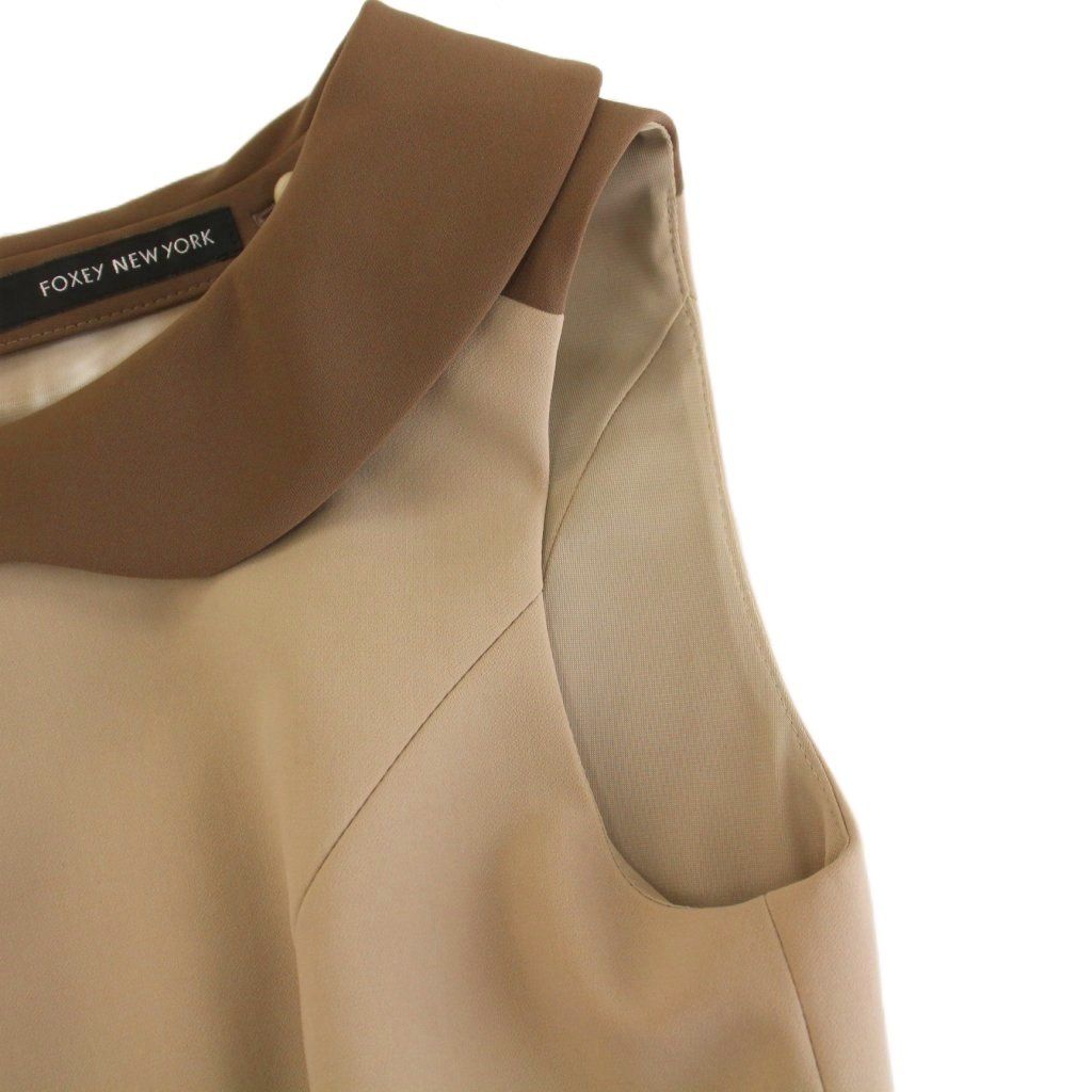 フォクシーニューヨーク FOXEY NEW YORK ノースリーブ ワンピース ひざ