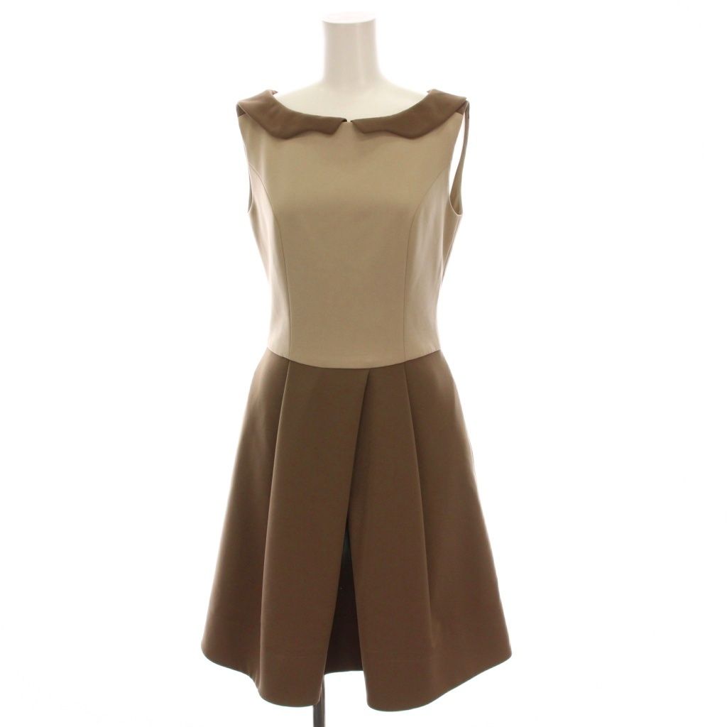 FOXEY ベージュ ノースリーブ ワンピース フォクシーニューヨーク FOXEY NEW YORK ノースリーブ ワンピース ひざ