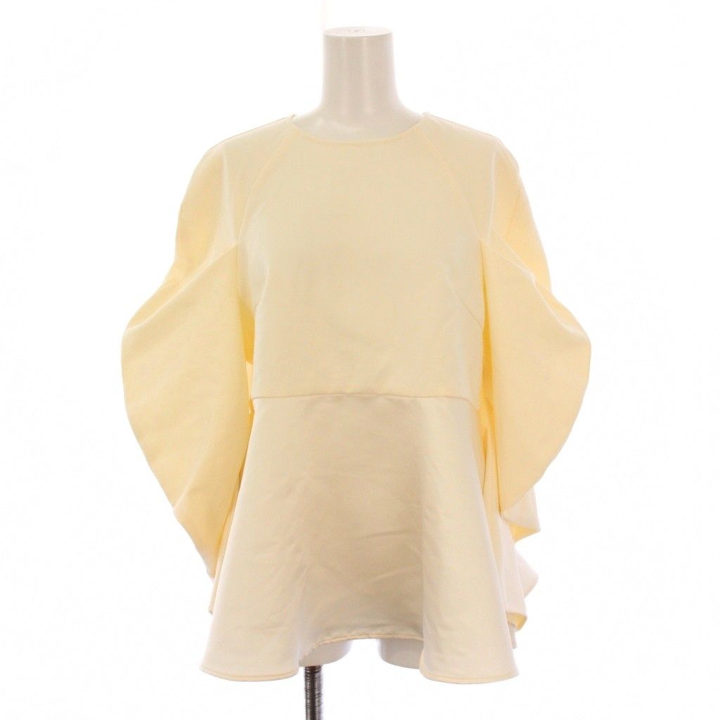 Heve ヘイヴ　タグ付 シャーリングペプラムブラウス プルオーバー ネイビー Heve ヘイヴ タグ付 シャーリングペプラムブラウス プルオーバー