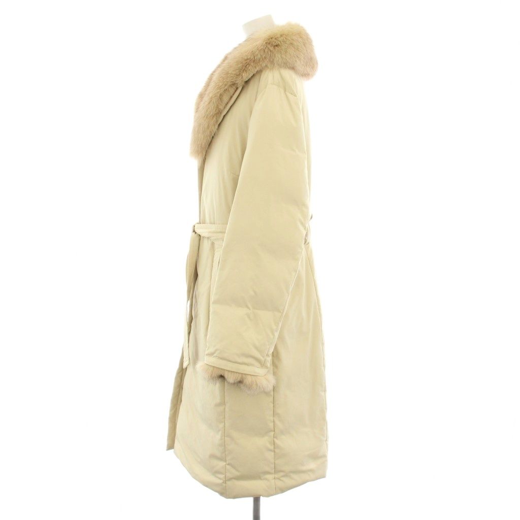 【美品】バーバリーロンドン ダウンコート ライトベージュ 40 ベルト付き バーバリー ロンドン BURBERRY LONDON ダウンコート アウター ロング