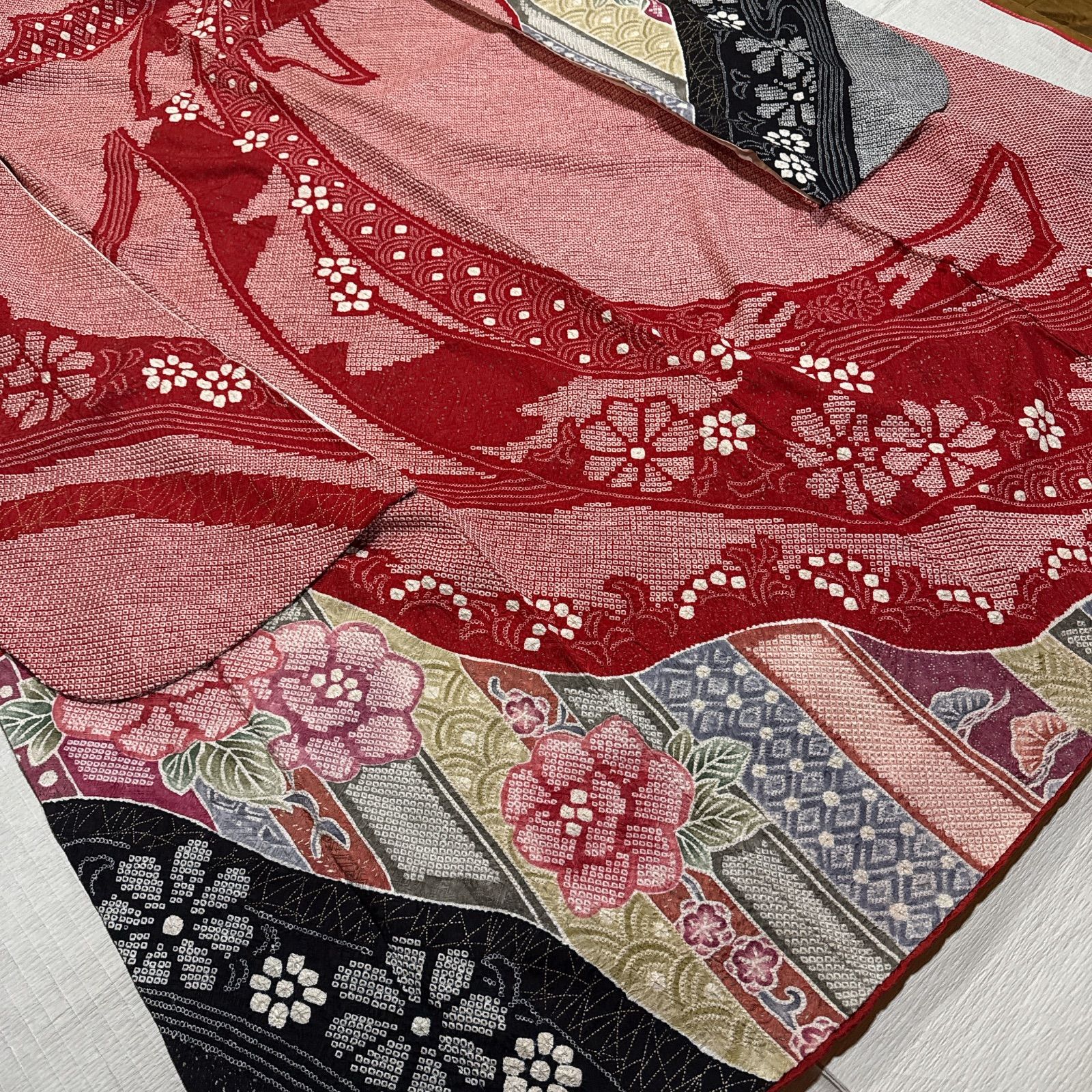振袖 成人式 総絞り フルセット 正絹 赤 - メルカリ