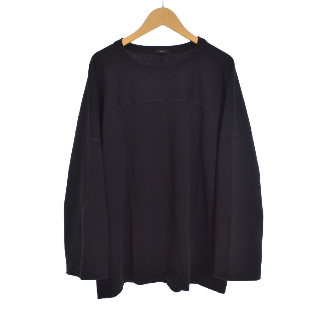 コモリ COMOLI 23SS フットボールTシャツ カットソー 長袖 1 黒