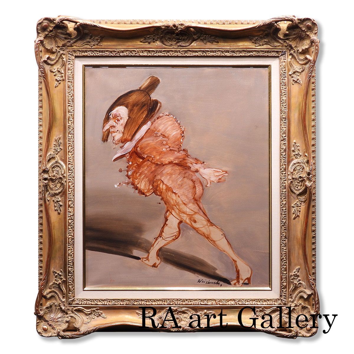 クロード・ワイズバッシュ Claude Weisbuch 道化師 油彩10号 サーカス