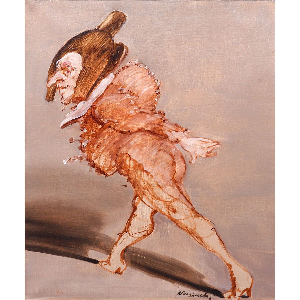 クロード・ワイズバッシュ Claude Weisbuch 道化師 油彩10号 サーカス