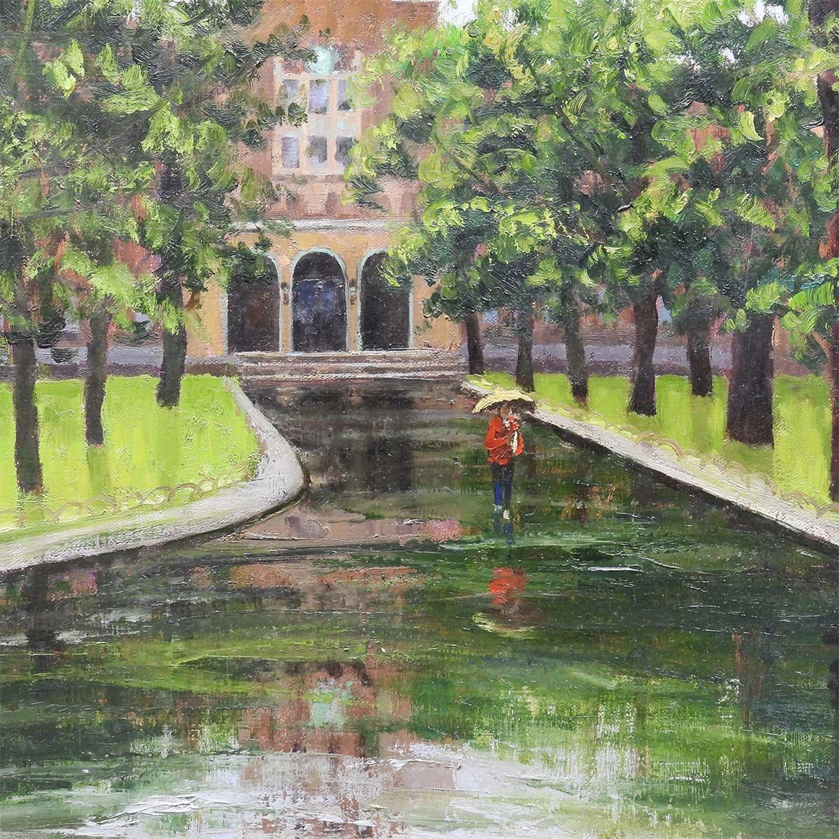 樋口辰志、【くも】、希少な額装用画集画、新品高級額 額装付、状態良好 樋口洋 北大新緑の頃 油彩10号 風景画 北海道 日展理事 首相官邸蔵