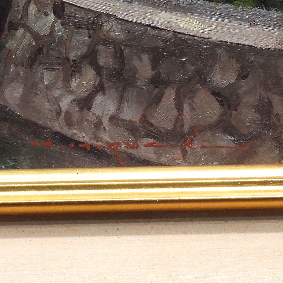 樋口洋 北大新緑の頃 油彩10号 風景画 北海道 日展理事 首相官邸蔵