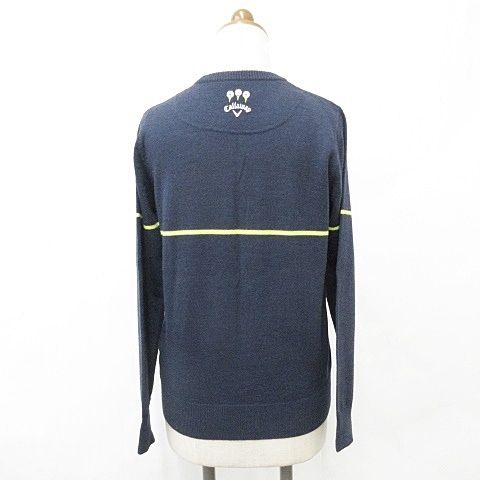 極美品 Callaway キャロウェイ ネイビー ニットセーター Vネック L