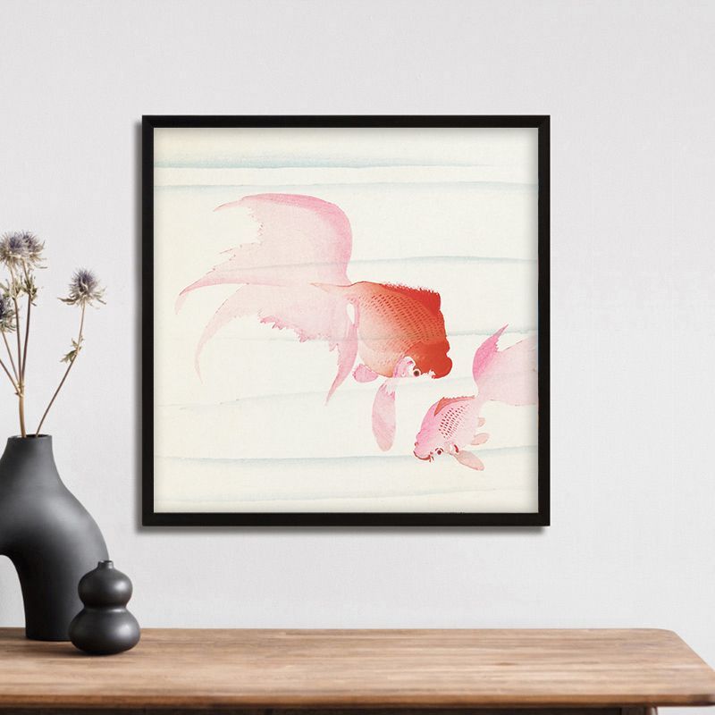 小原古邨「睡蓮に二匹の金魚」本物木版画 Amazon.co.jp: 小原古邨 金魚 複製 ポスター 小サイズ 版画 新版画