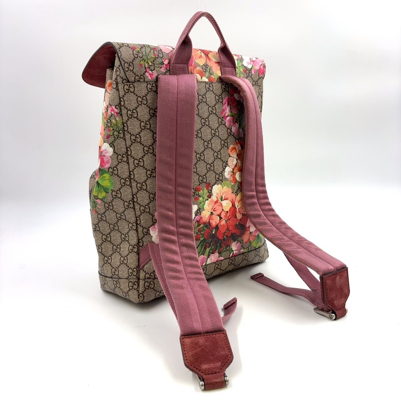 極美品 GUCCI ブルームス リュックサック アンティークローズ 4 GUCCI GGブルームス アンティークローズ PVC ピンク×ベージュ リュック