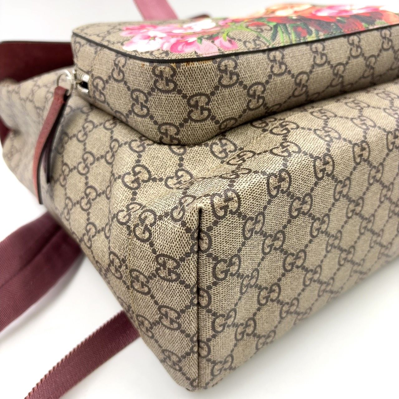 GUCCI GGブルームス アンティークローズ PVC ピンク×ベージュ リュック