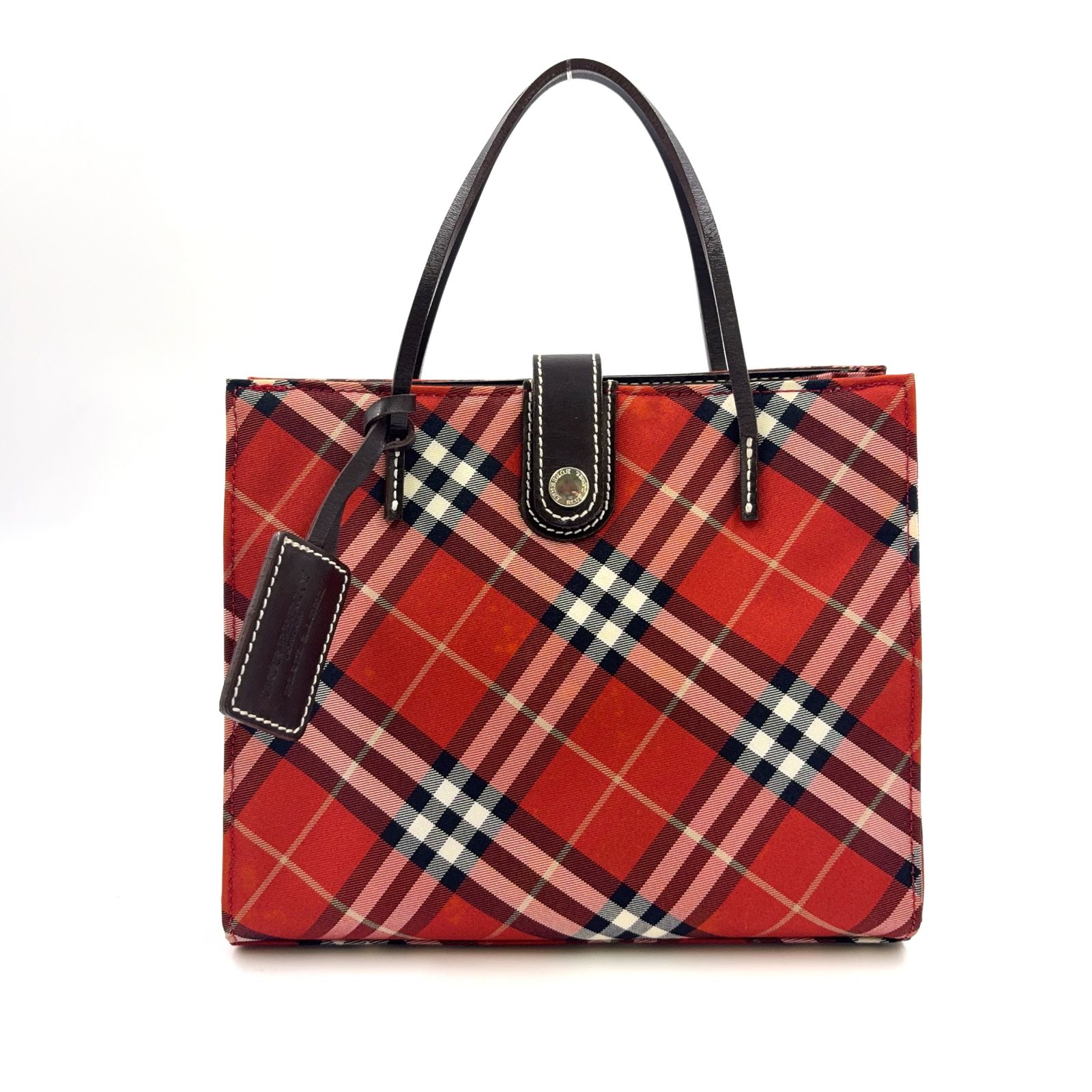 BURBERRY ノヴァチェック柄 ミニトート レザー×ナイロン ブラウン