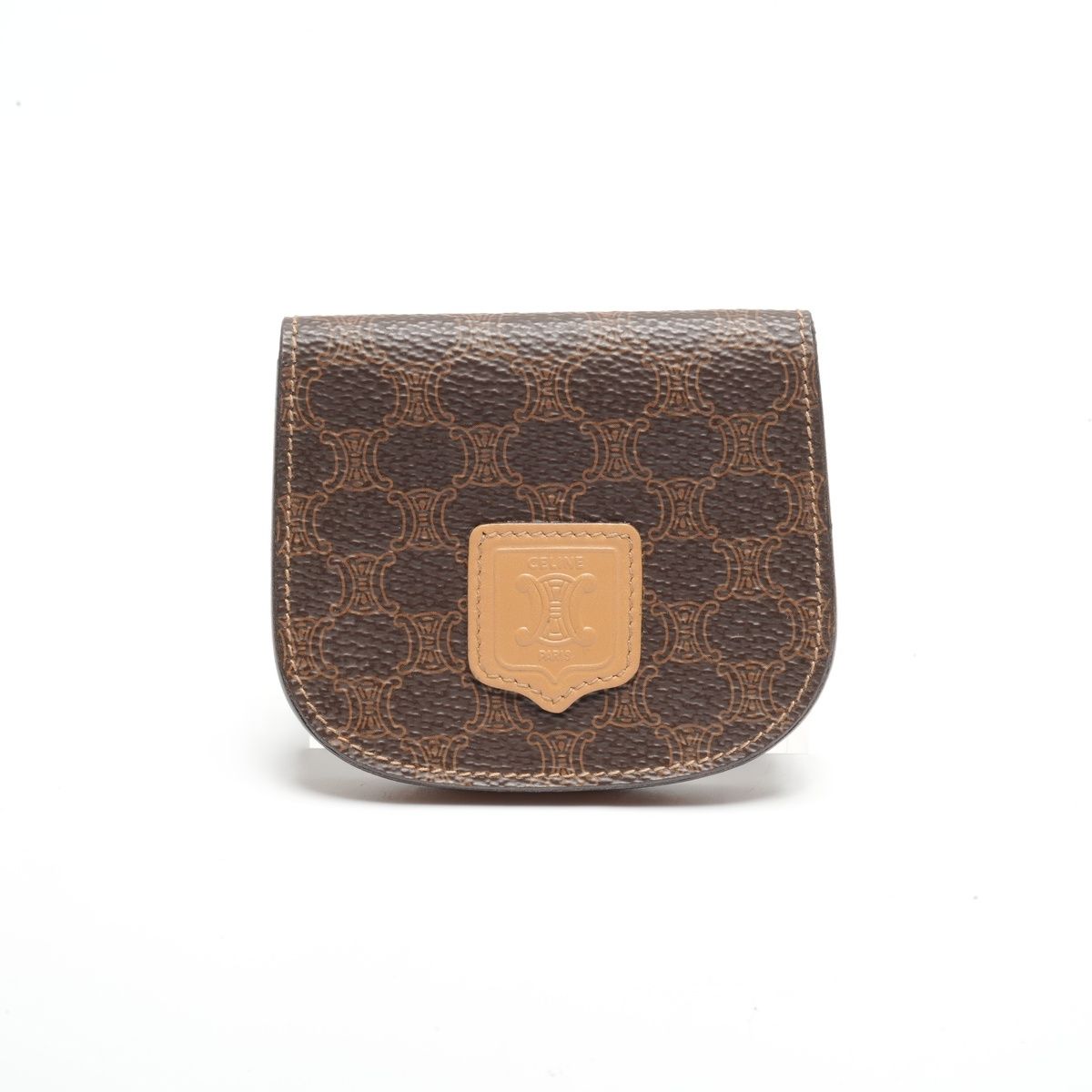 CELINE セリーヌ ミニボストン マカダム柄 ゴールド金具 レザー PVC