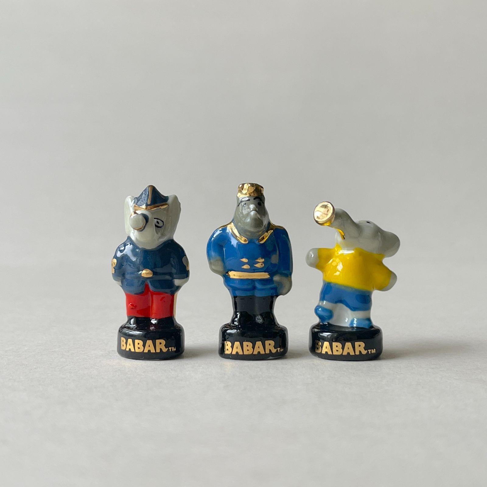 フェーヴ ぞうのババール 金彩 フランス フェーブ ミニチュア陶器