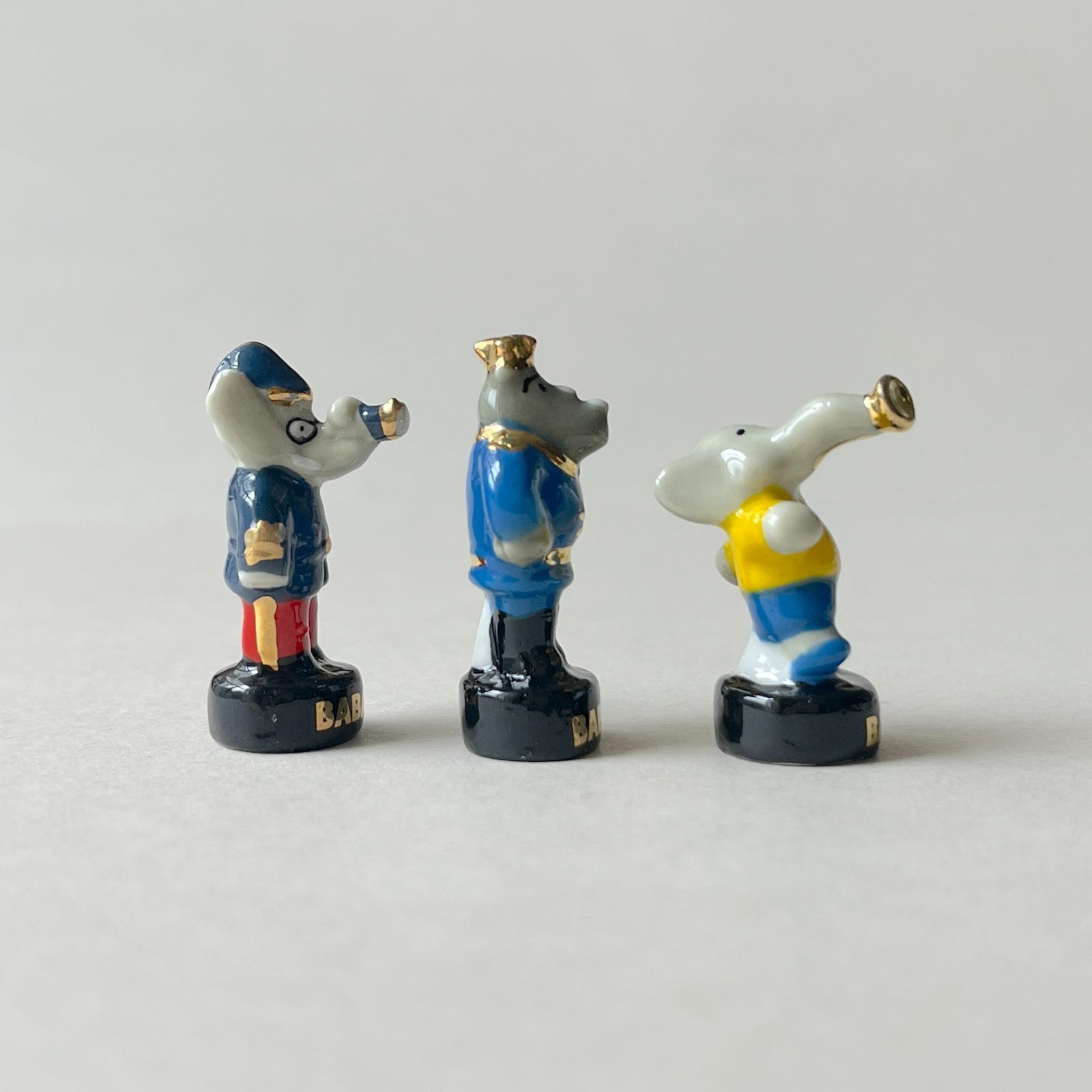 フェーヴ ぞうのババール 金彩 フランス フェーブ ミニチュア陶器