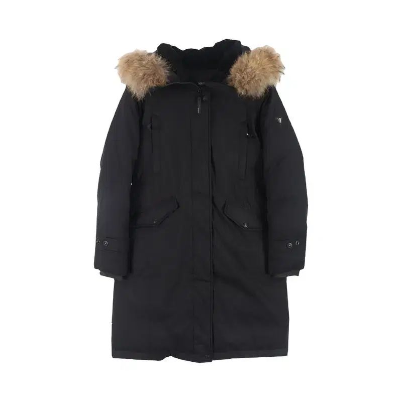 BLACK YAK (WOMEN - L) ダック ダウン ポリ ファー トリミング ジップアップ ロング コート