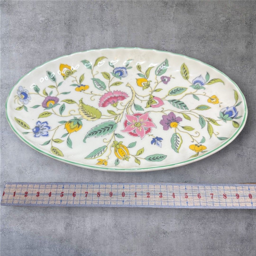 ミントン MINTON ハドンホール 楕円プレート 32cm ボーンチャイナ 花柄