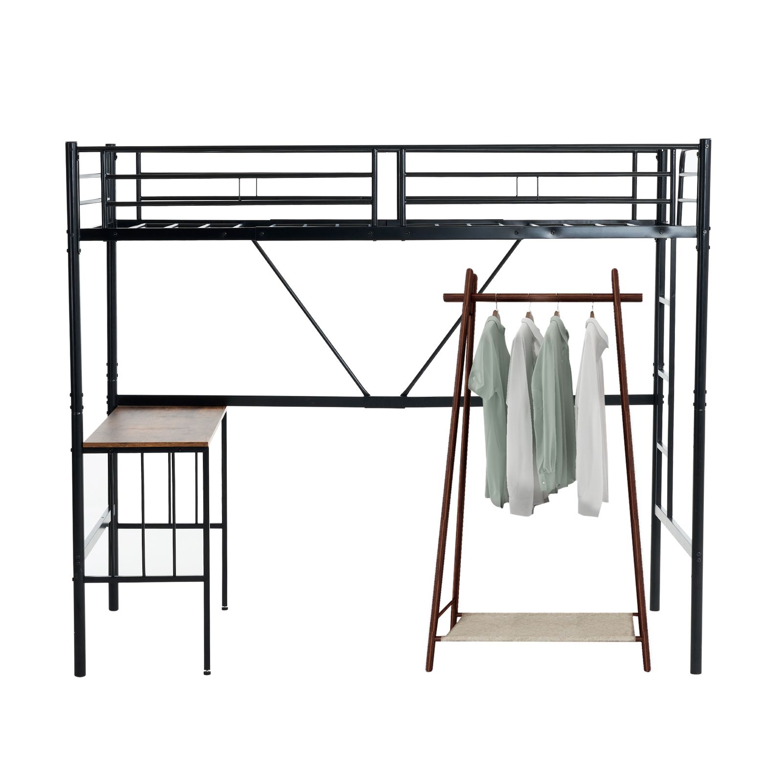 ロフトベッド 【新品】 ホワイトロフトベッド パイプベッド シングル