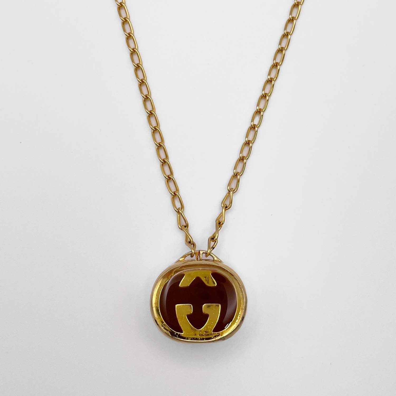 GUCCI グッチ オールド ピルケース インターロッキング ネックレス