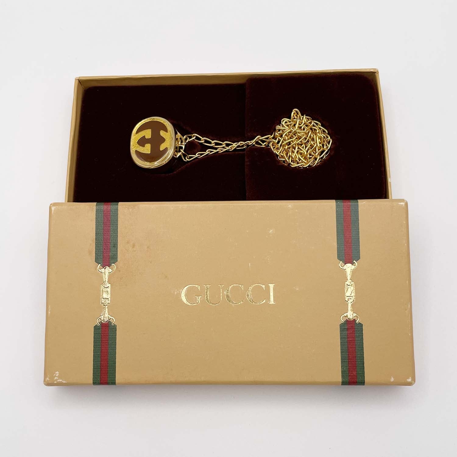 GUCCI グッチ オールド ピルケース インターロッキング ネックレス