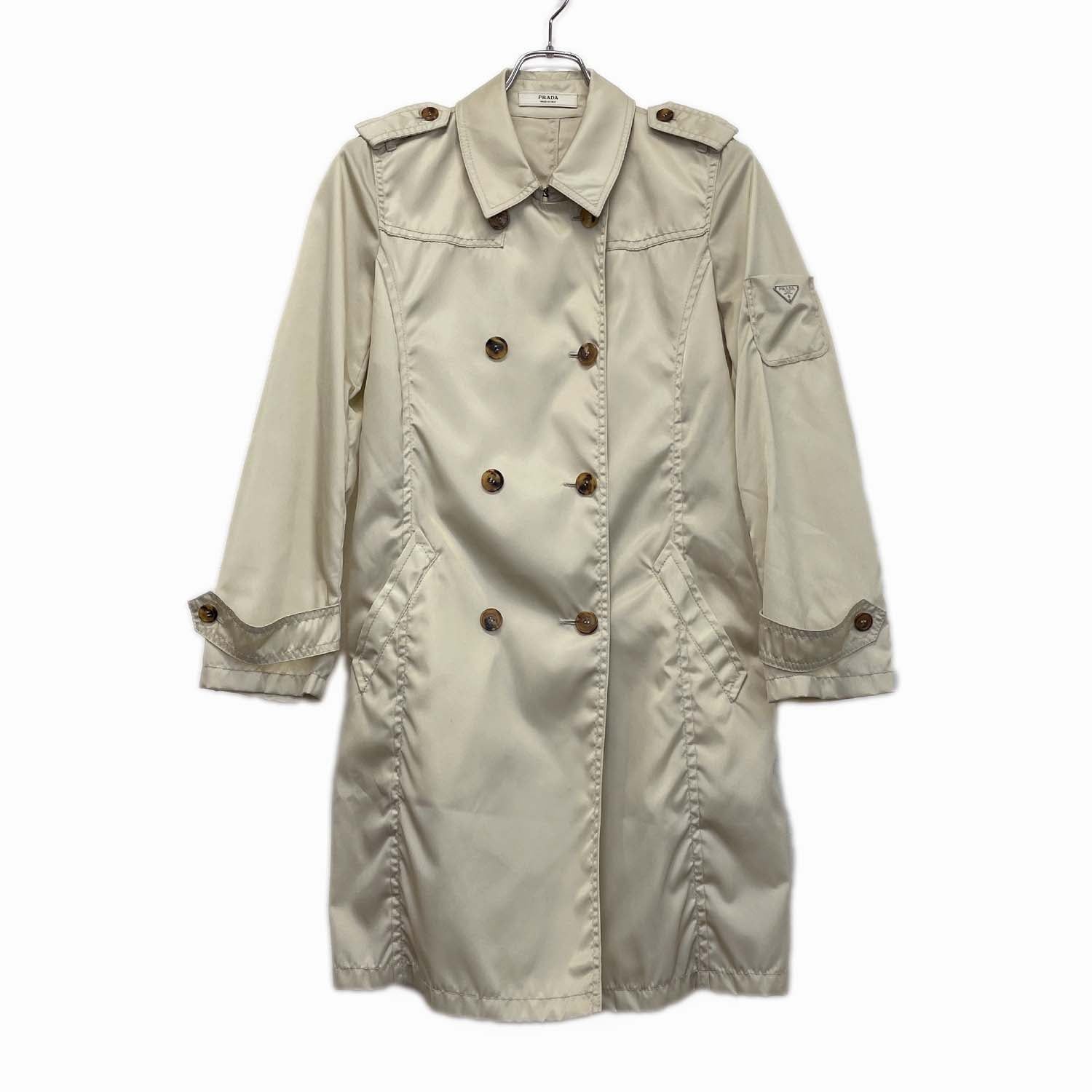 プラダ　ギンガムチェックトレンチコート サイズ42 プラダ ギンガムチェックトレンチコート サイズ42 - メルカリ