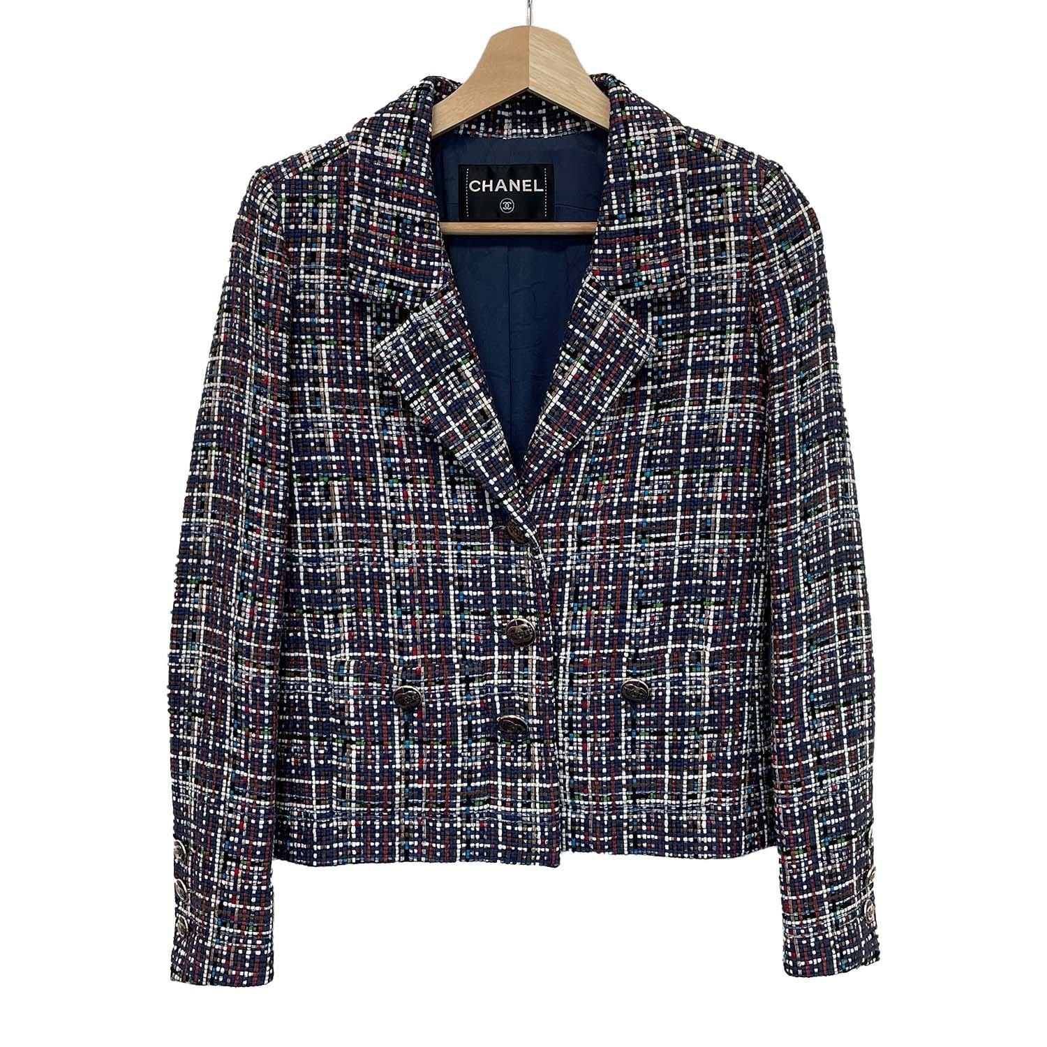 CHANEL シャネル 34 ココボタン ツイード ジャケット ココマーク釦 P56