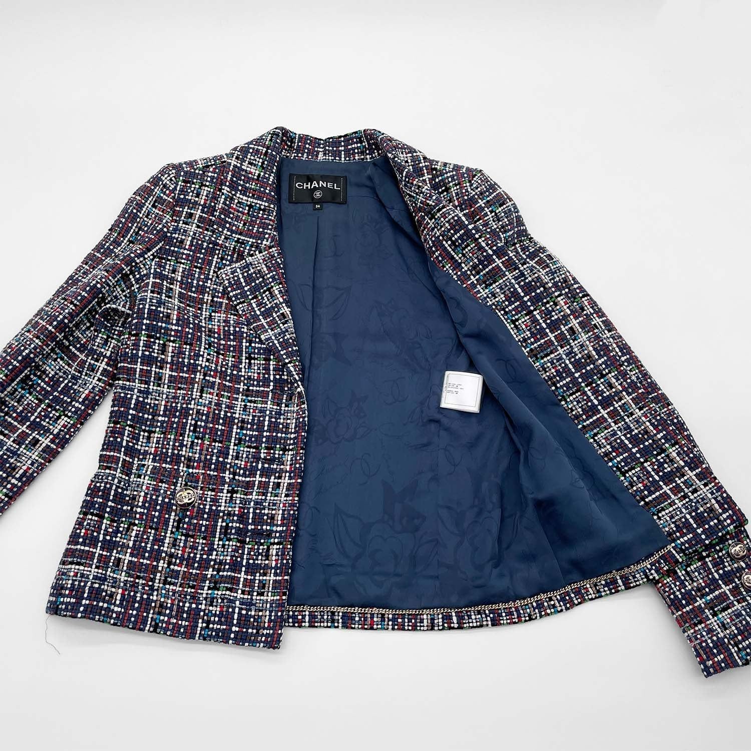CHANEL シャネル 34 ココボタン ツイード ジャケット ココマーク釦 P56
