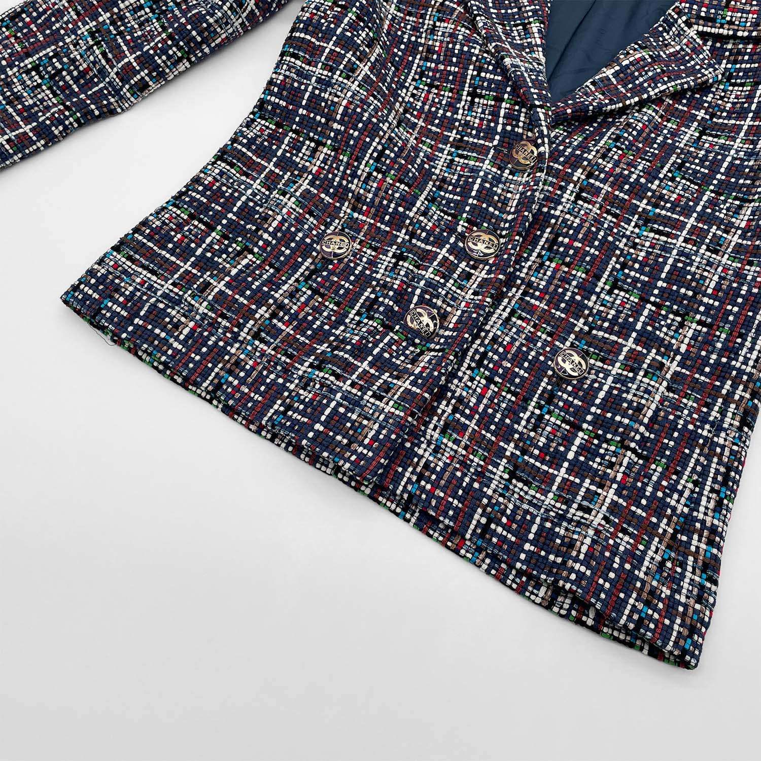 CHANEL シャネル 34 ココボタン ツイード ジャケット ココマーク釦 P56