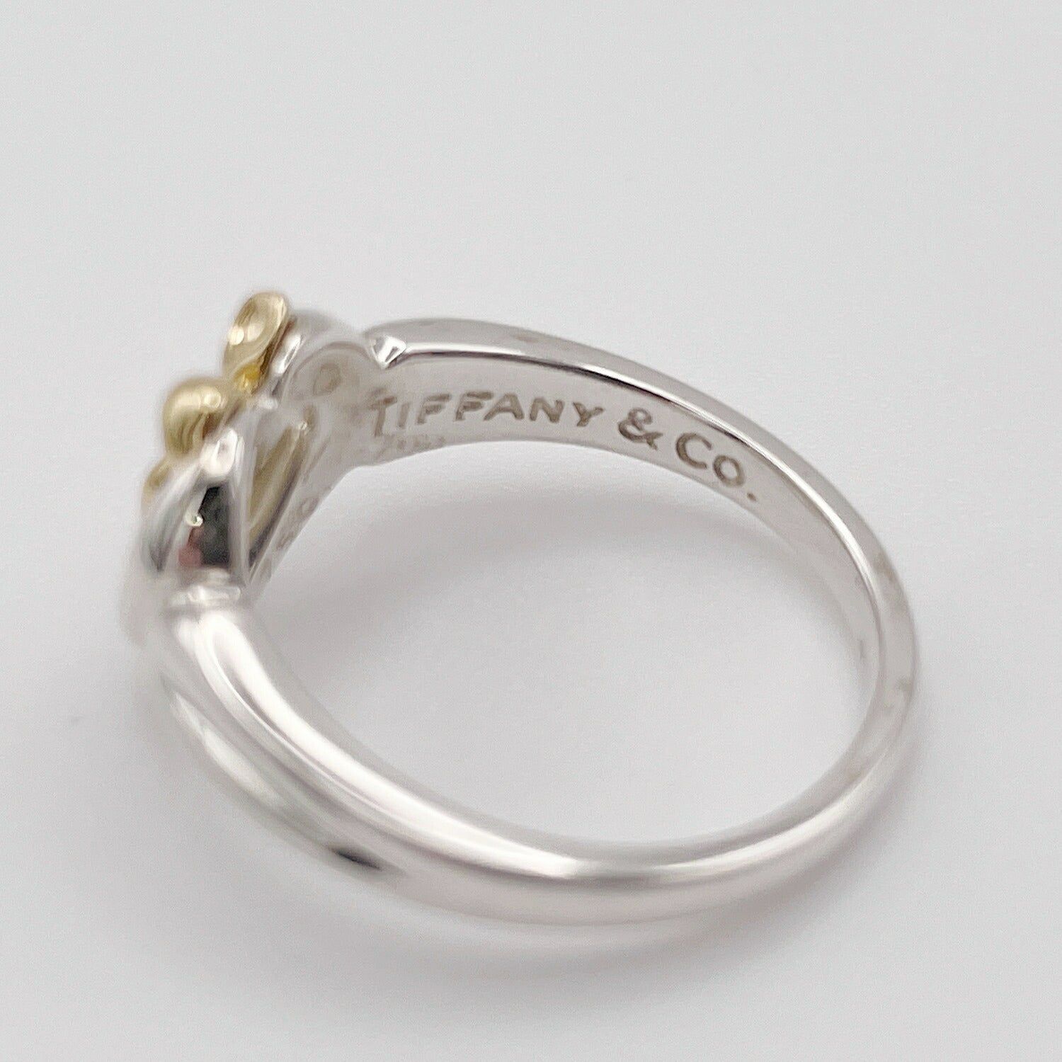 ティファニー　ハート＆リボン　リング　13号　ゴールド750×シルバー 925 Tiffany&Co. ティファニー 13号 リボン ハート リング 925 750 - メルカリ