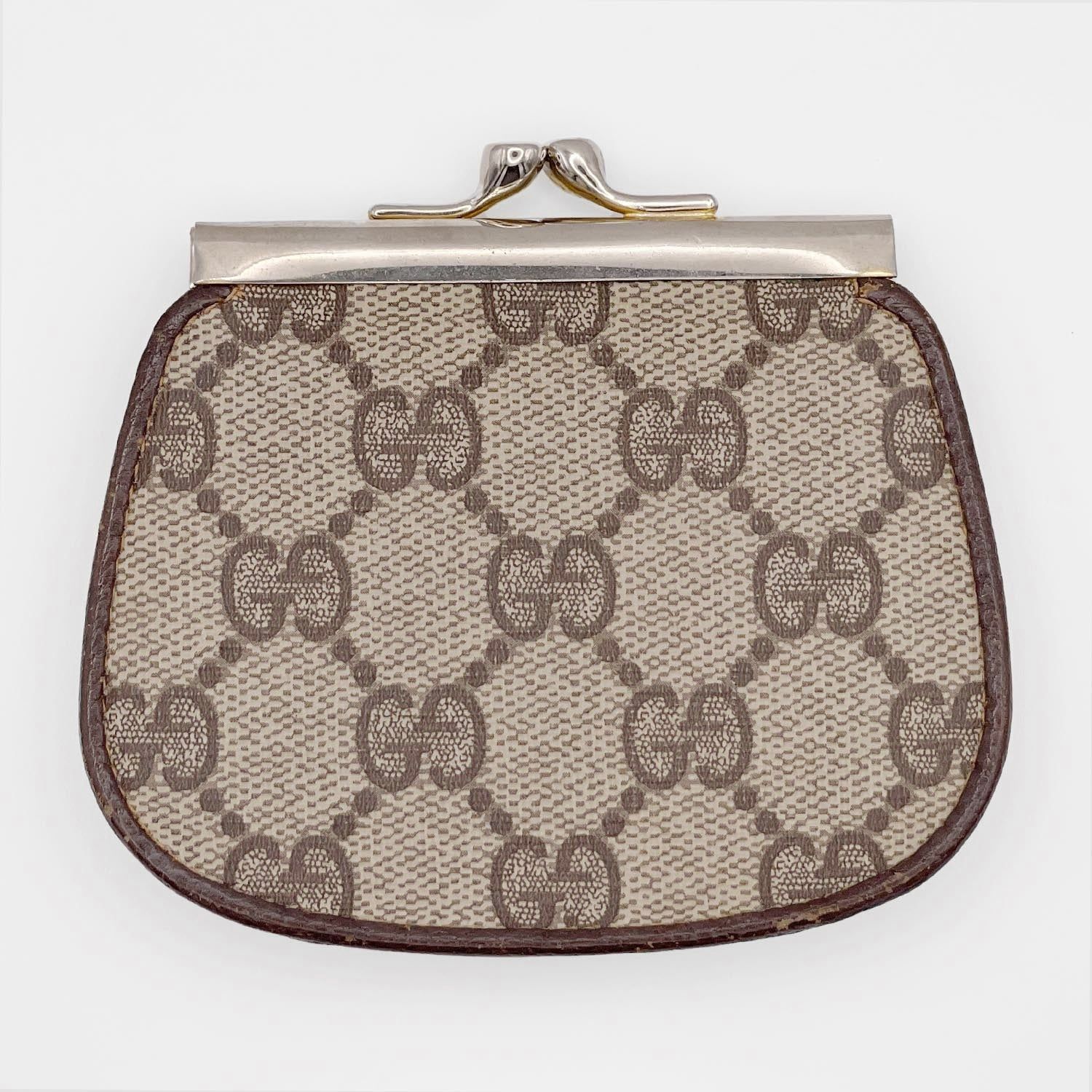 GUCCI GGキャンバス コインケース ガマ口 オールド ヴィンテージ 