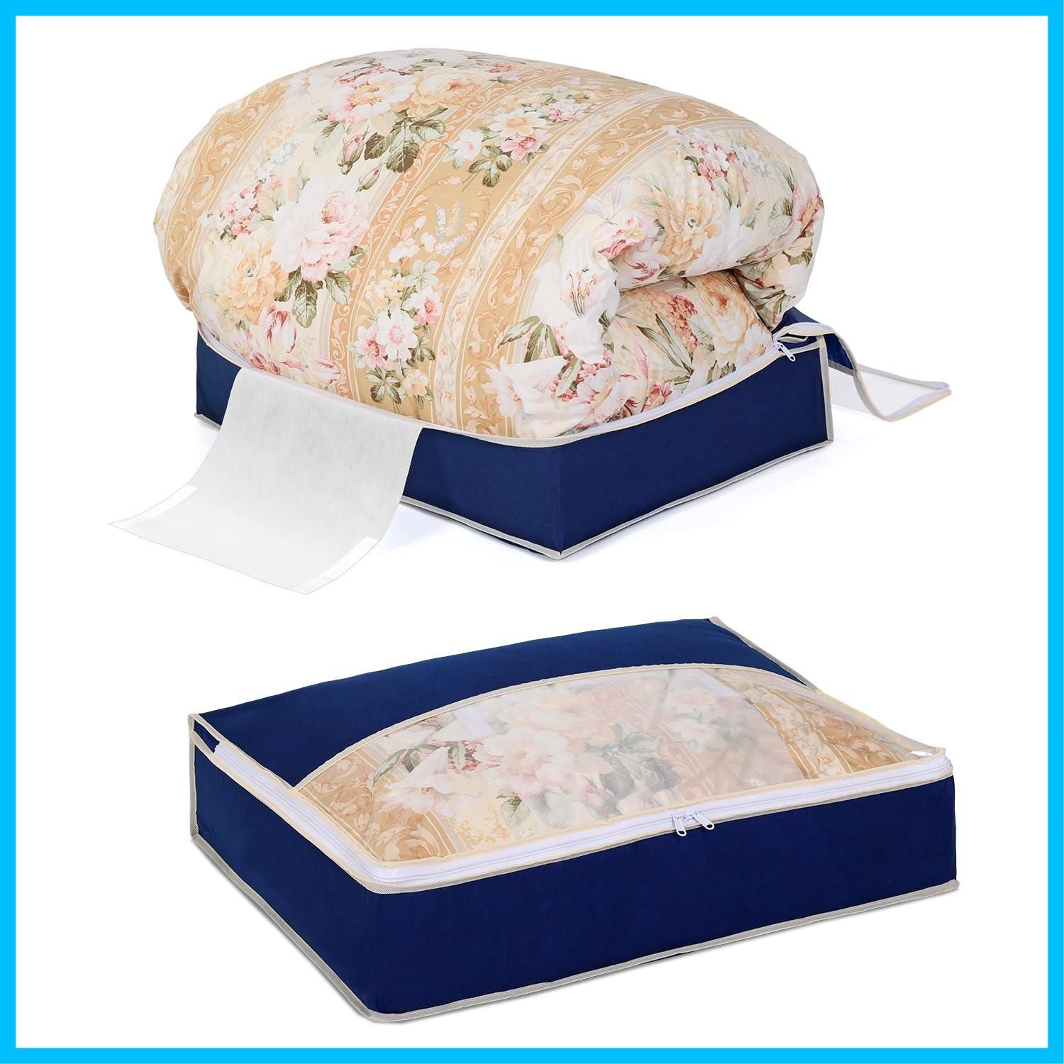 【在庫セール】羽毛布団収納袋 2枚組 シングル 軽圧縮 押さえベルトでとめるだけでコンパクト収納 通気性の良い不織布がホコリなどの汚れをガード 透明窓付き 布団収納 アストロ 布団袋 