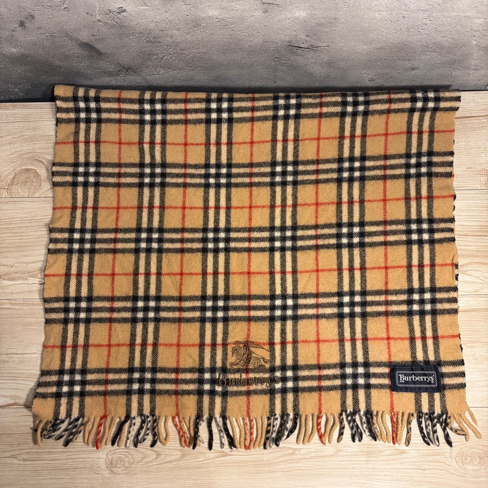 ✨Burberry バーバリー ひざ掛け マフラー ストール ウール100％ ノバ