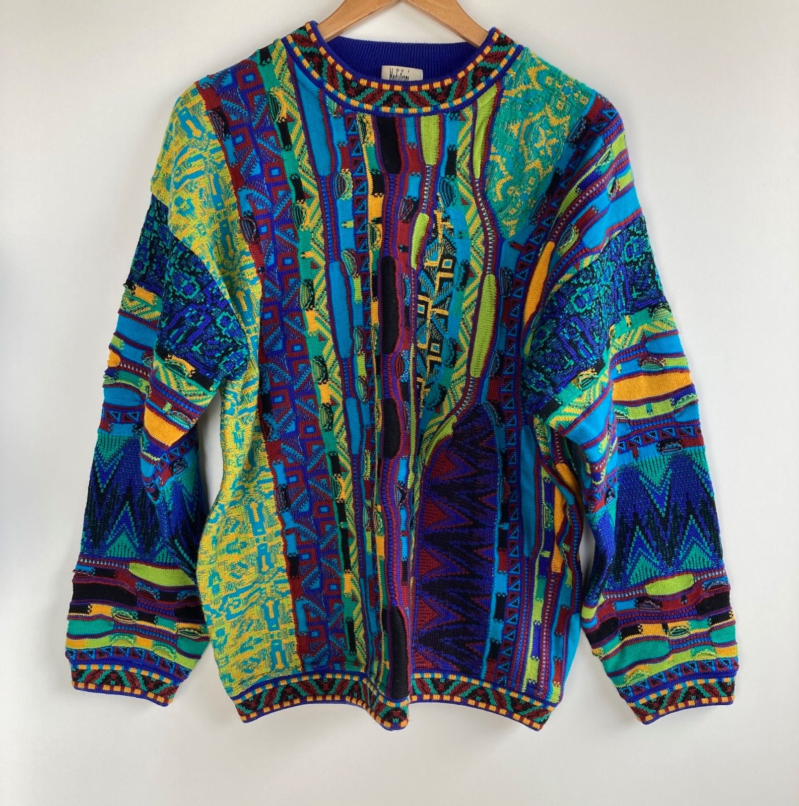 クレイジーパターン3Dニット　MADE IN USA　ゆるだぼ クレイジーパターン3Dニット MADE IN USA ゆるだぼ クレイジーパターン