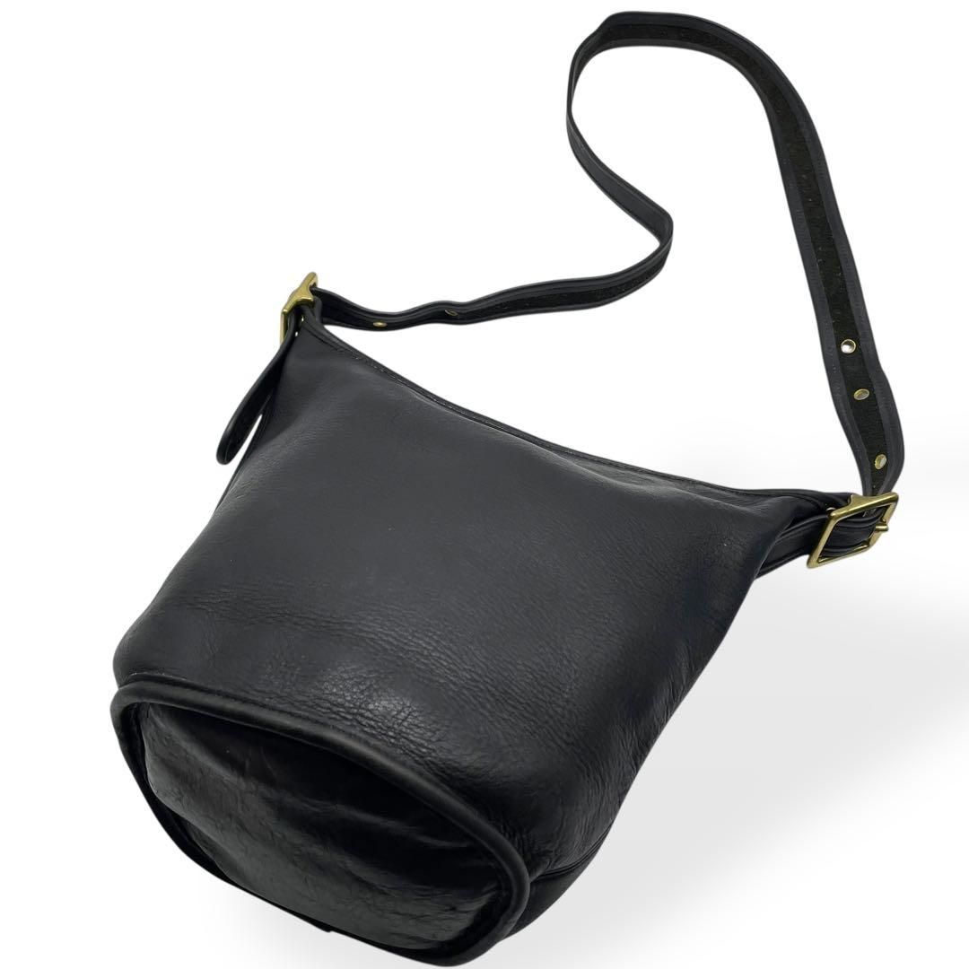 オールドコーチ　バケツ型　ショルダーバッグ 9953 USA製 ブラック USA製 COACH オールド コーチ バケツ型 レザー ショルダーバッグ 黒