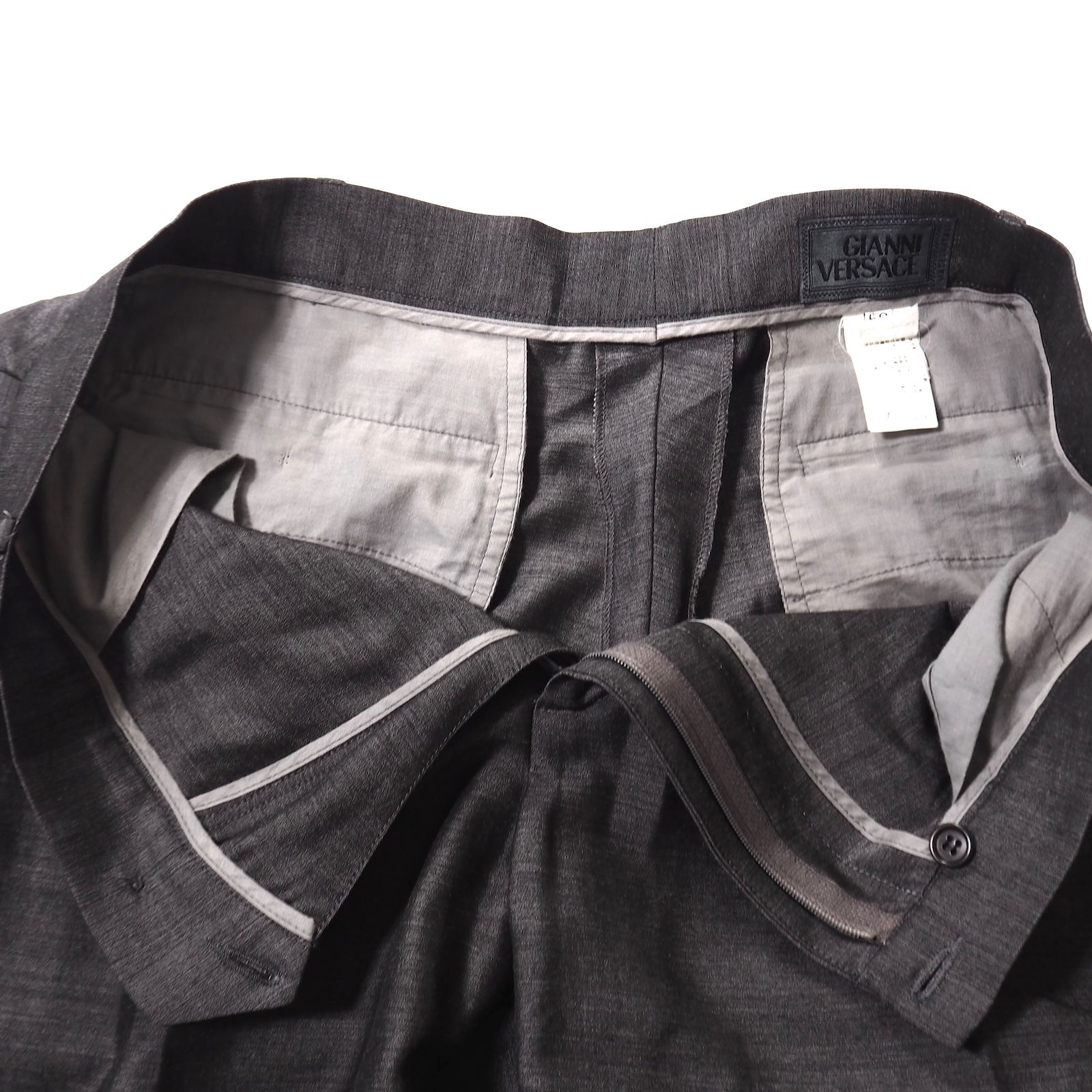 希少80sジャンニヴェルサーチ レザーパンツ ワイドスラックス 古着