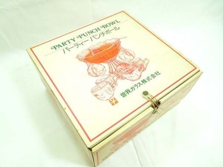 曽我ガラス パーティーパンチボール Z-760w セット ボール カップ