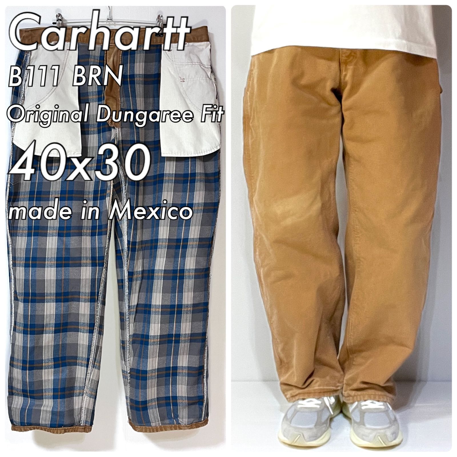 Carhartt カーハート W40L30 ヘビーダック地 チェックネルライナー