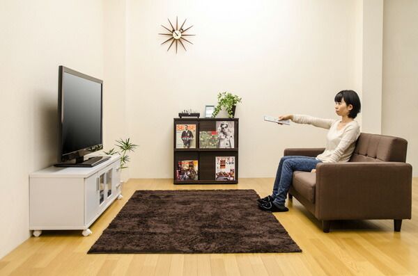 テレビ台/テレビボード ホワイト 『TREVIS』 扉収納/キャスター付き