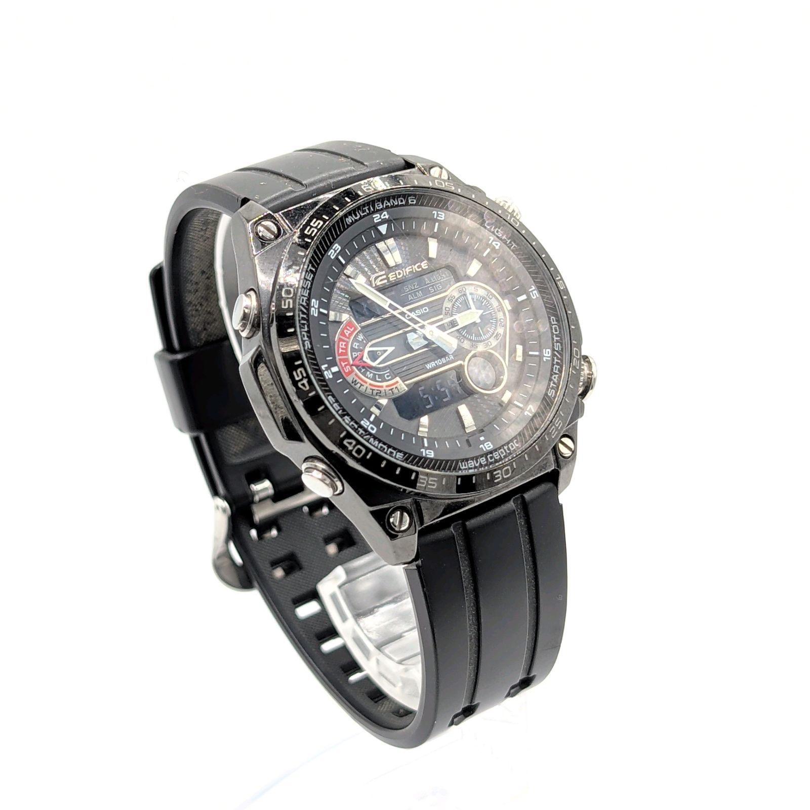 CASIO EDIFICE ECW-M300 Watch Solar Men's Round Date Black Dial