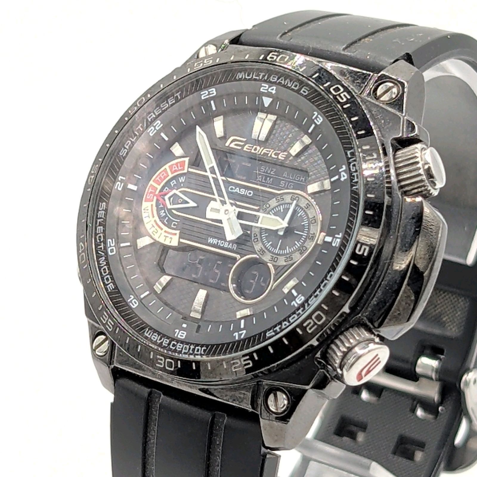 CASIO EDIFICE ECW-M300 Watch Solar Men's Round Date Black Dial